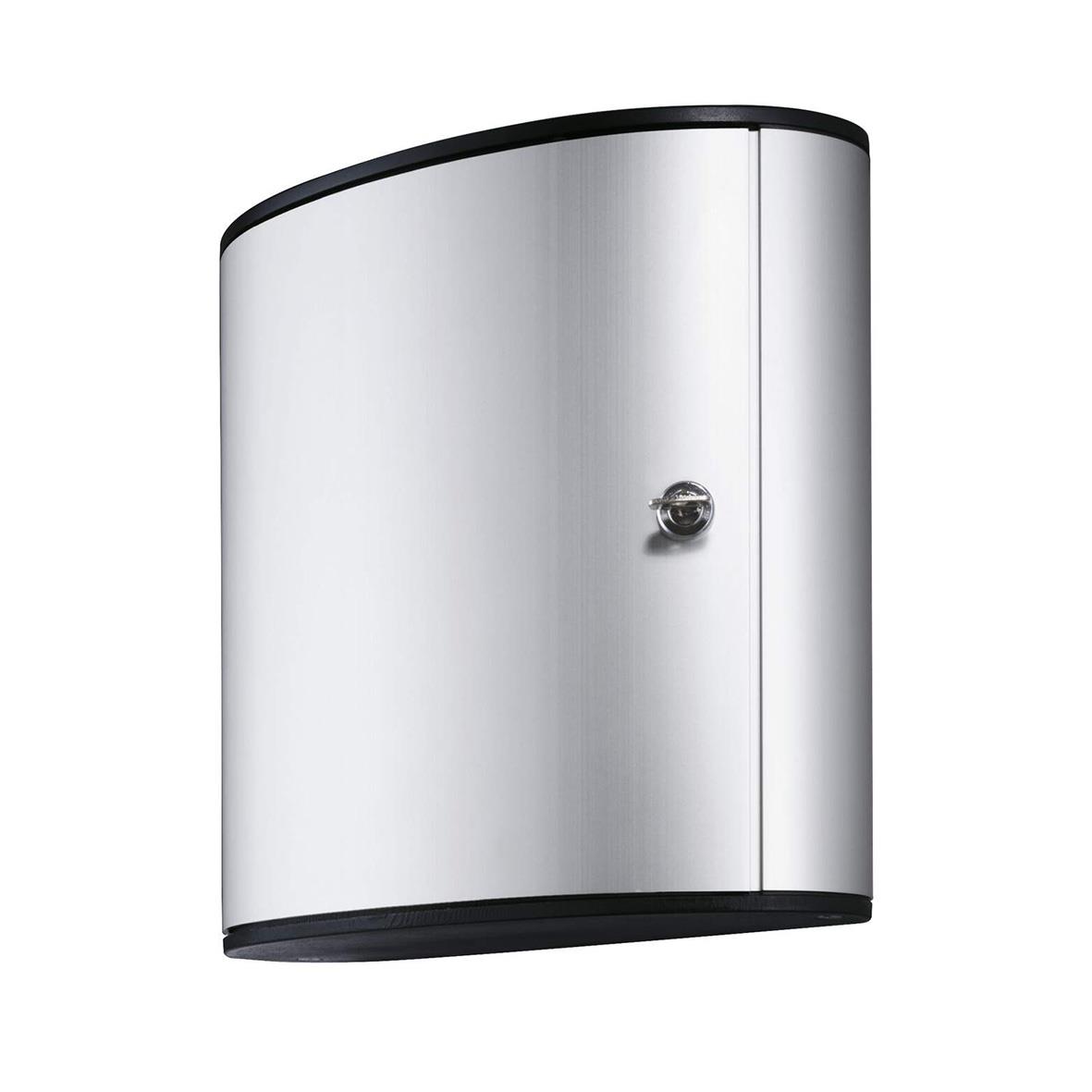Nyckelskåp i silver med cylinderlås för 48 nycklar, robust och väderskyddad design
