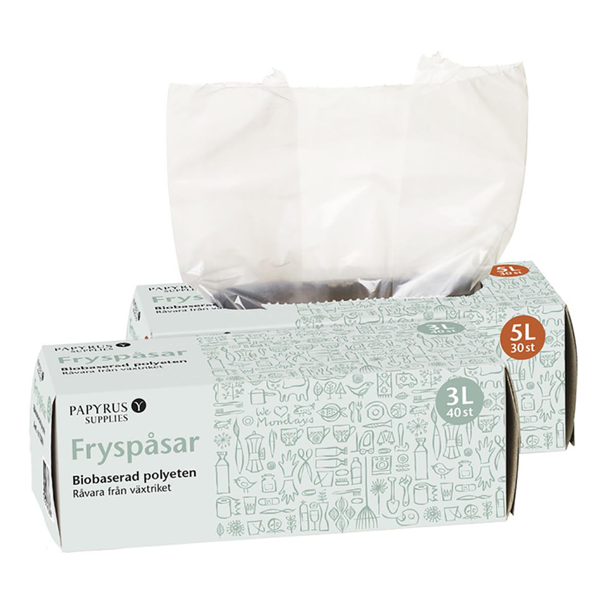 Biobaserad fryspåse i plast, 1L, 140x280mm, förpackning med 30 stycken