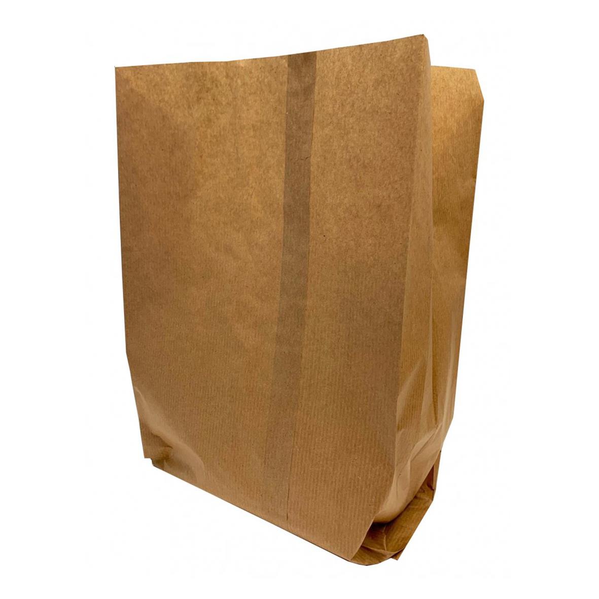 Papperspåse för frukt, 10L, mått 220x120x370mm, brunt papper