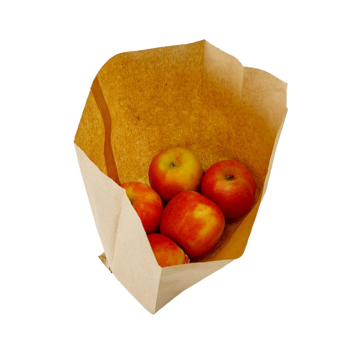 Papperspåse med äpplen, mått 200x110x250mm