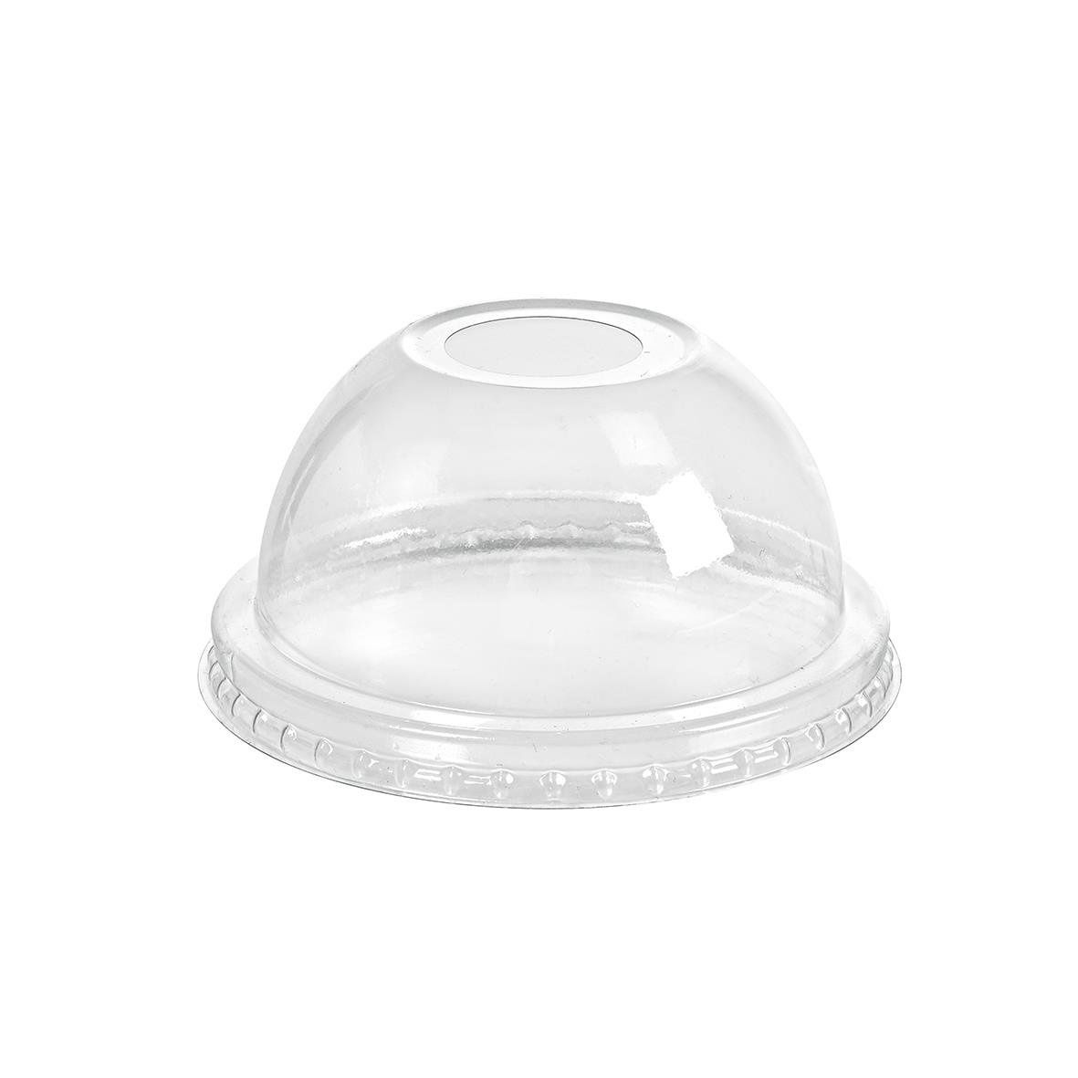 Kupollock till pappersmugg Duni med hål, rPET, klar, för 35/47/59cl