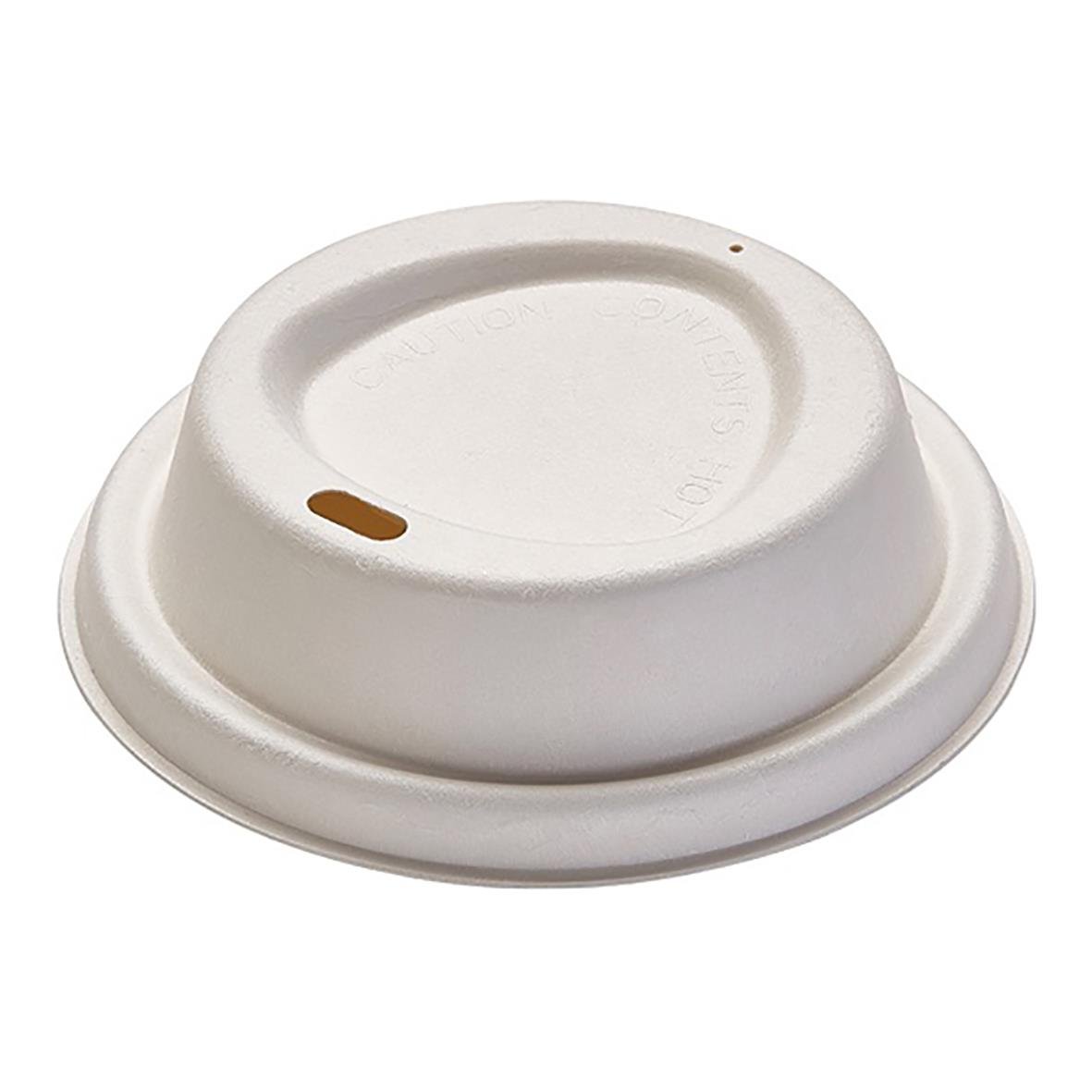 Brun pappersmugg av bagasse med lock, 36-47cl