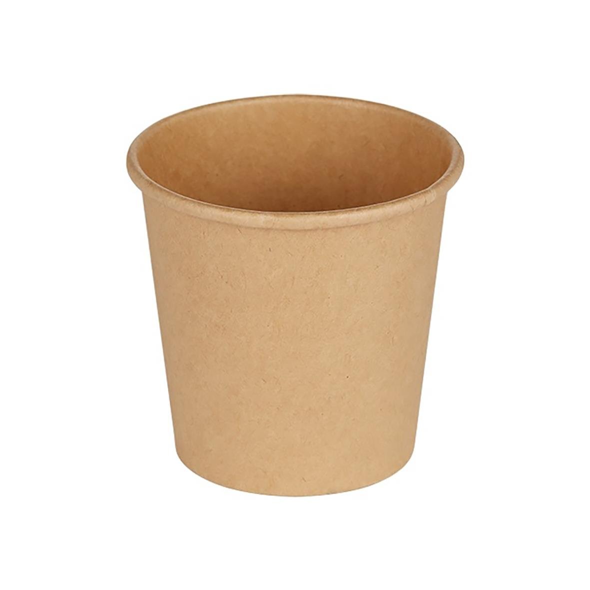 Brun pappersmugg med Ø62mm och 11cl volym