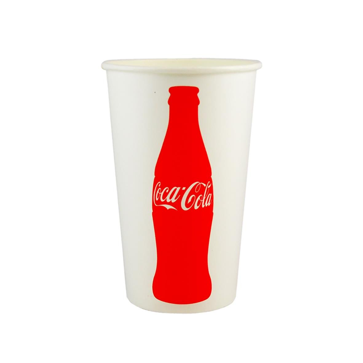 Pappersmugg med Coca Cola-etikett, diameter 90mm, rymmer 400ml