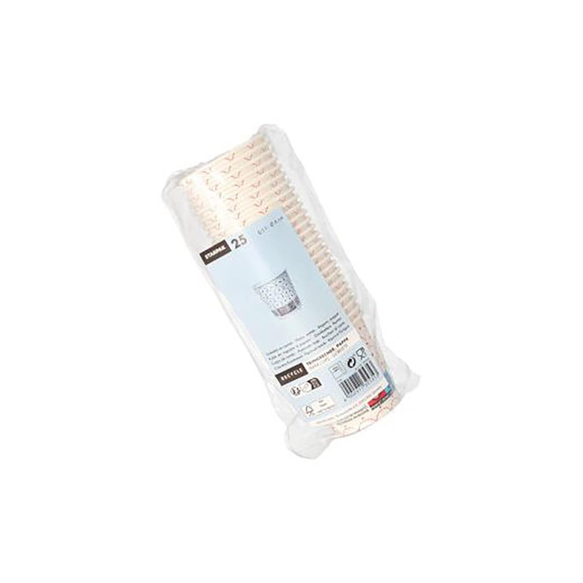 Pappersmugg julhjärtan med öra för 10 cl, i plastförpackning