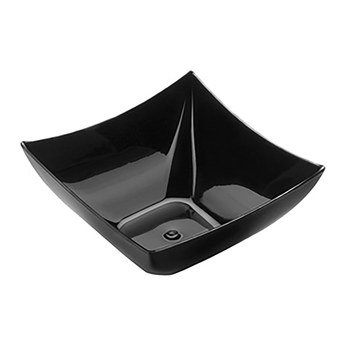Svart kvadratisk dessertskål i glasyrat porslin, 95ml