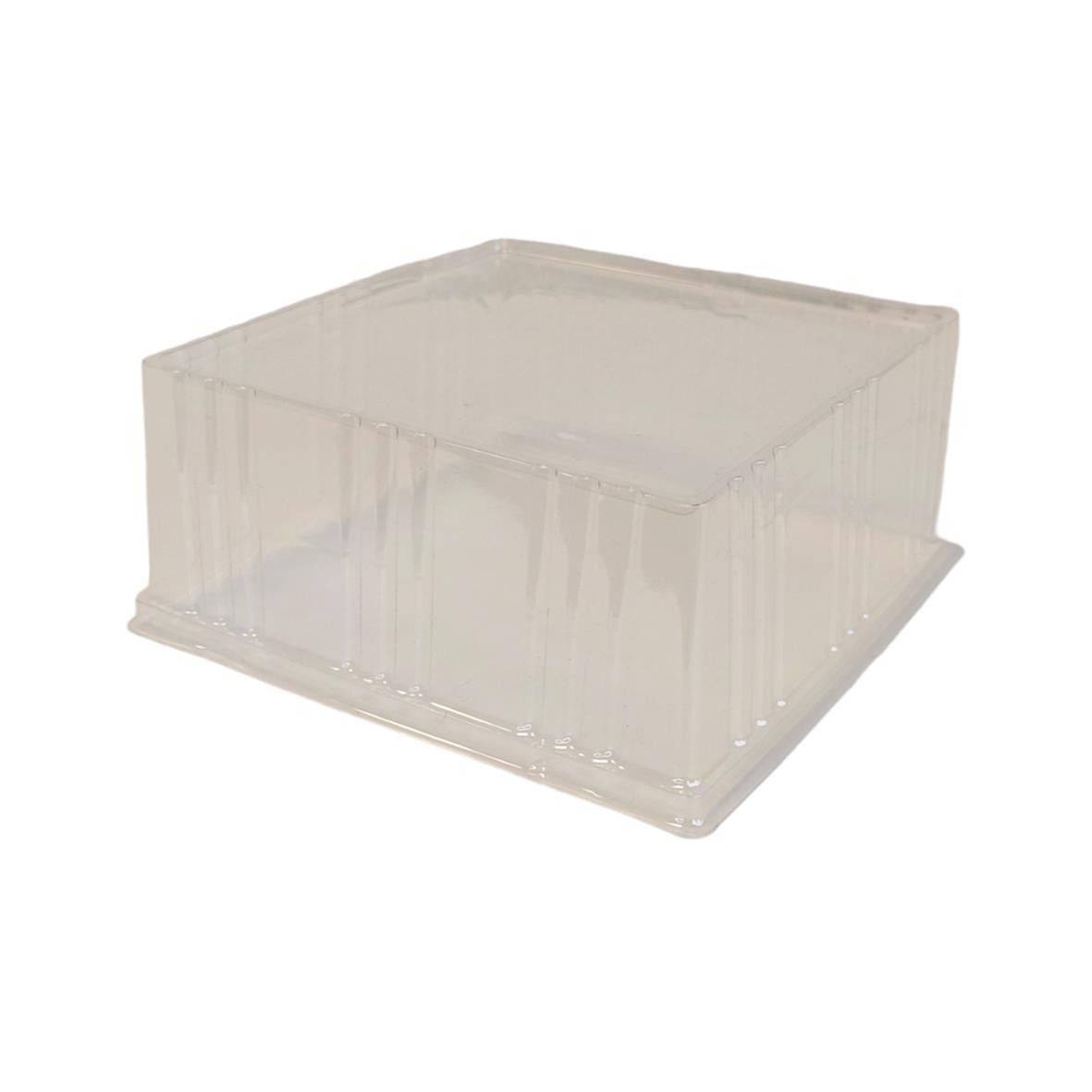 Klar plastlåda för tallrik, 130x130x57mm, PET, lufttät