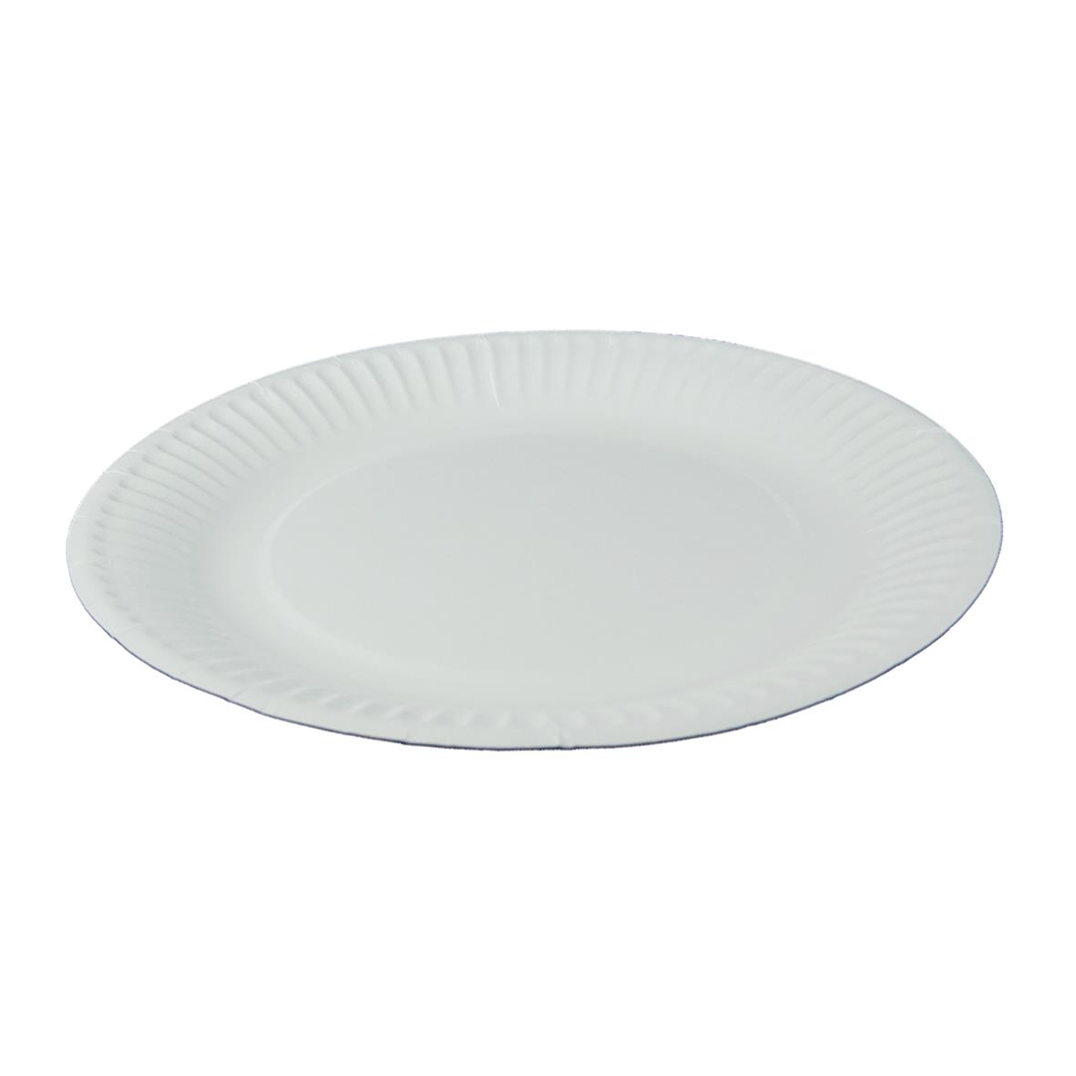 Vit papperstallrik från AllOffice, belagd, 18 cm i diameter