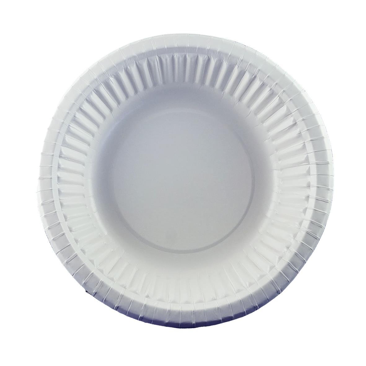 Vit papperstallrik AllOffice djup belagd, 19 cm