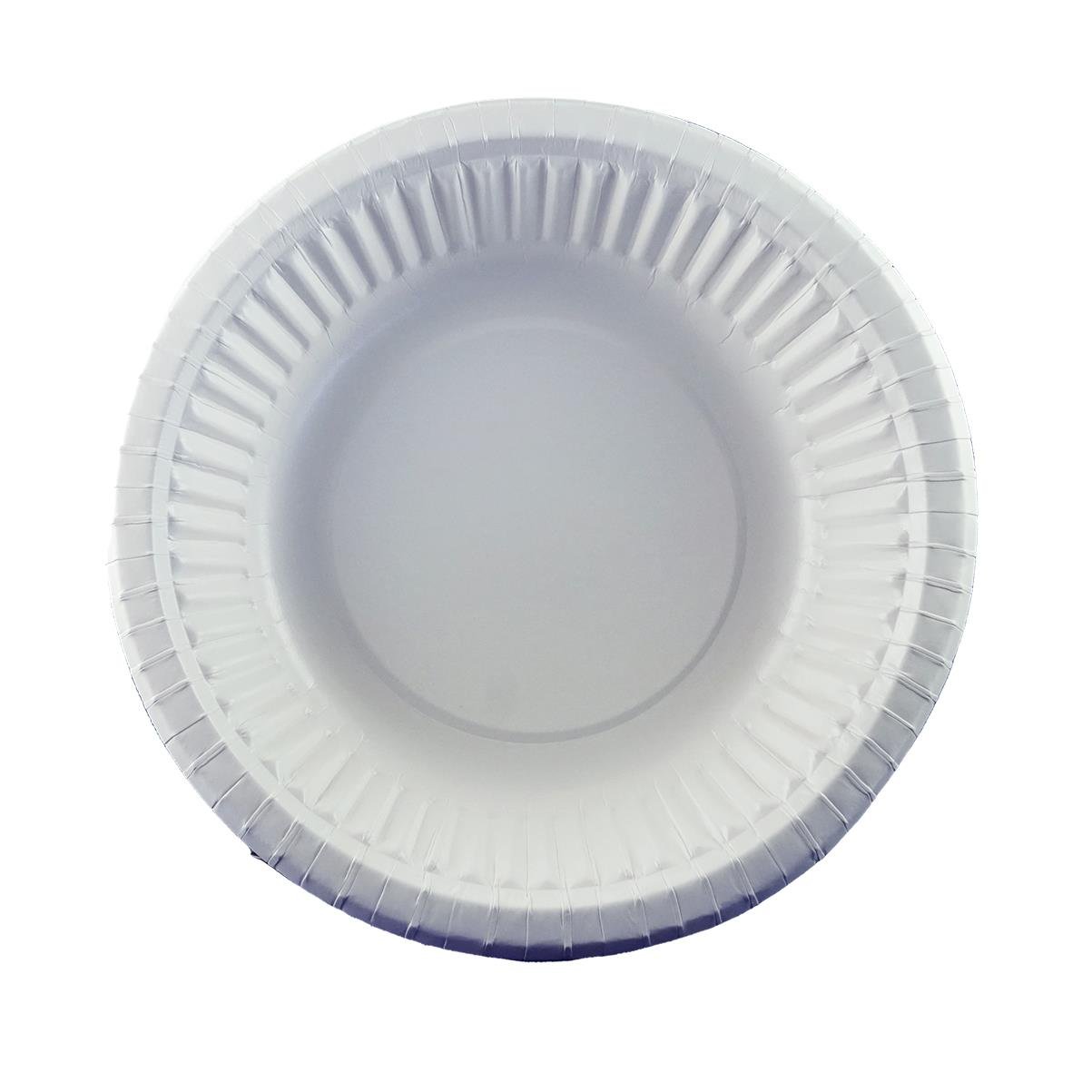 Vit papperstallrik AllOffice djup belagd, 19 cm