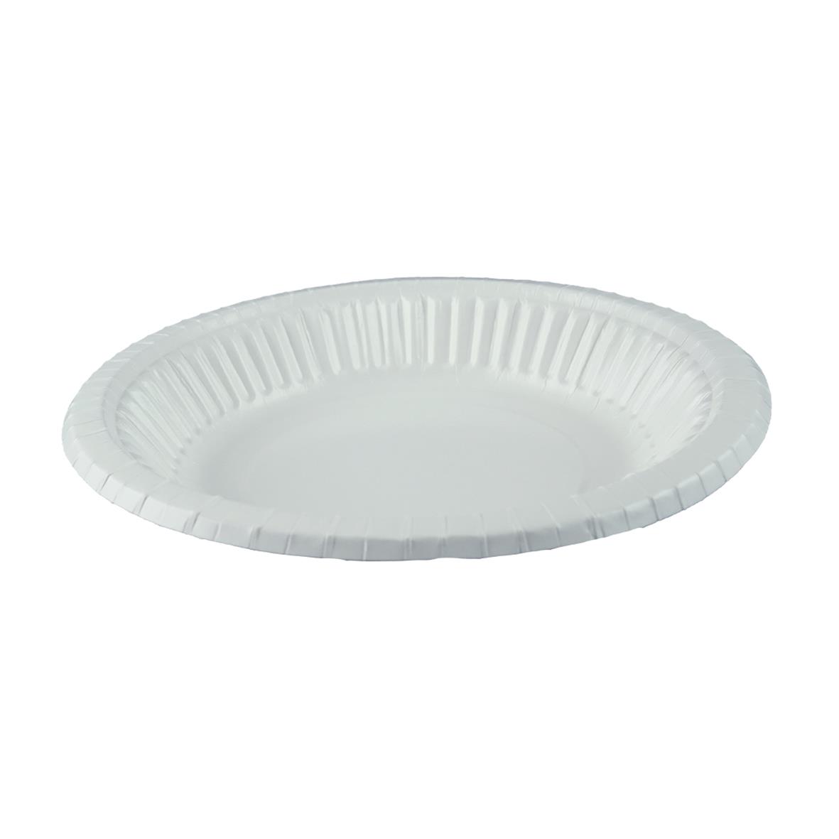 Vit papperstallrik AllOffice Djup Belagd 19cm