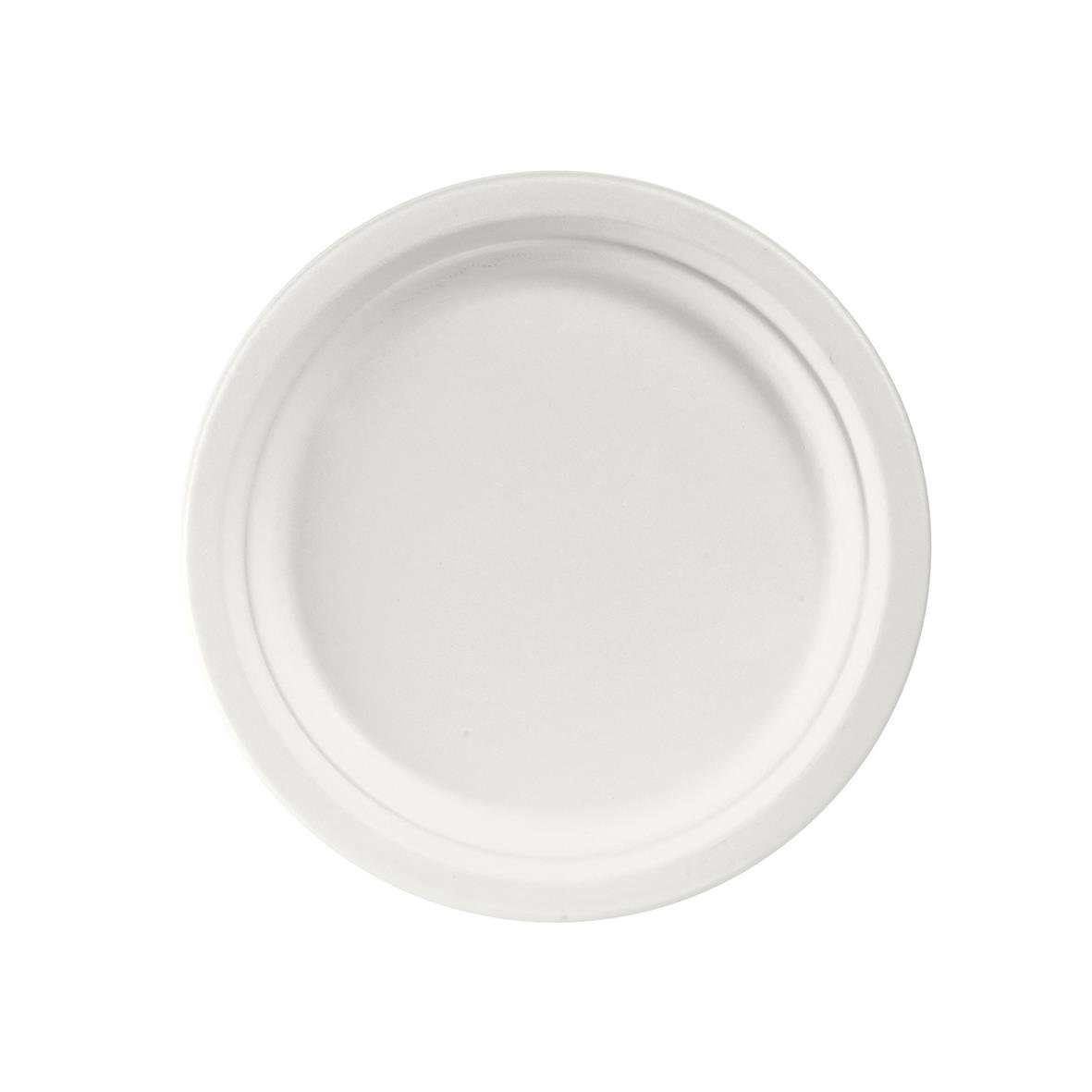 Vit papperstallrik Duni Flat Bagasse Ø22cm