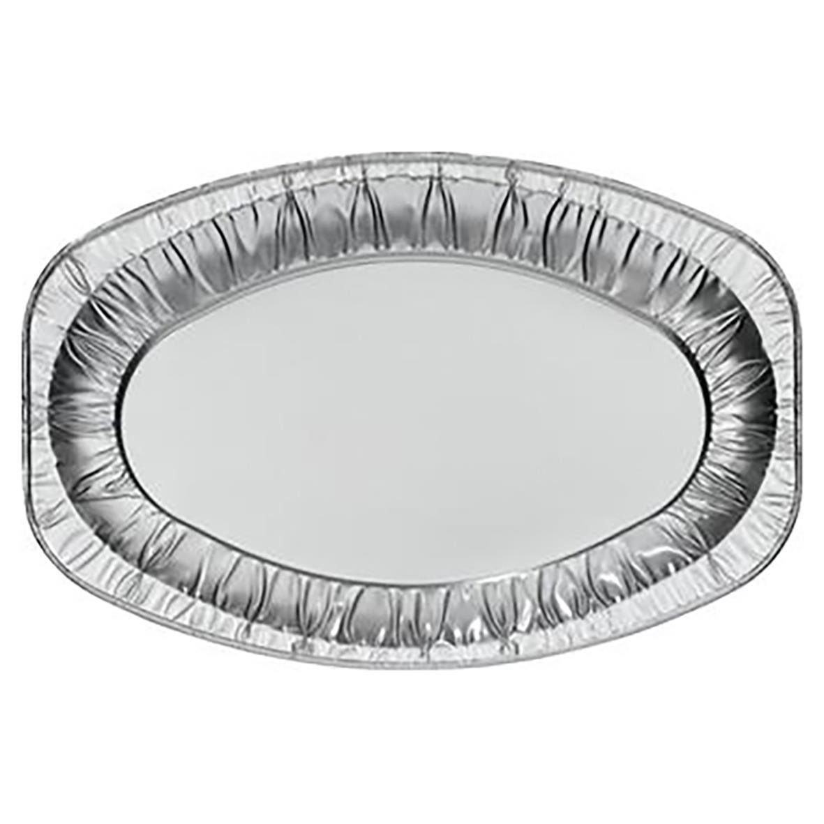 Uppläggningsfat i aluminium, oval, 450mm, reflekterande yta