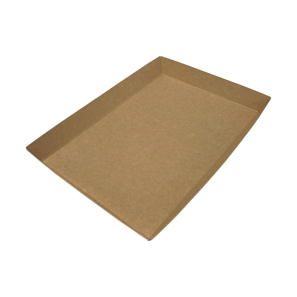 Uppläggningsfat av kartong i brunt, storlek 35x26x3,5cm