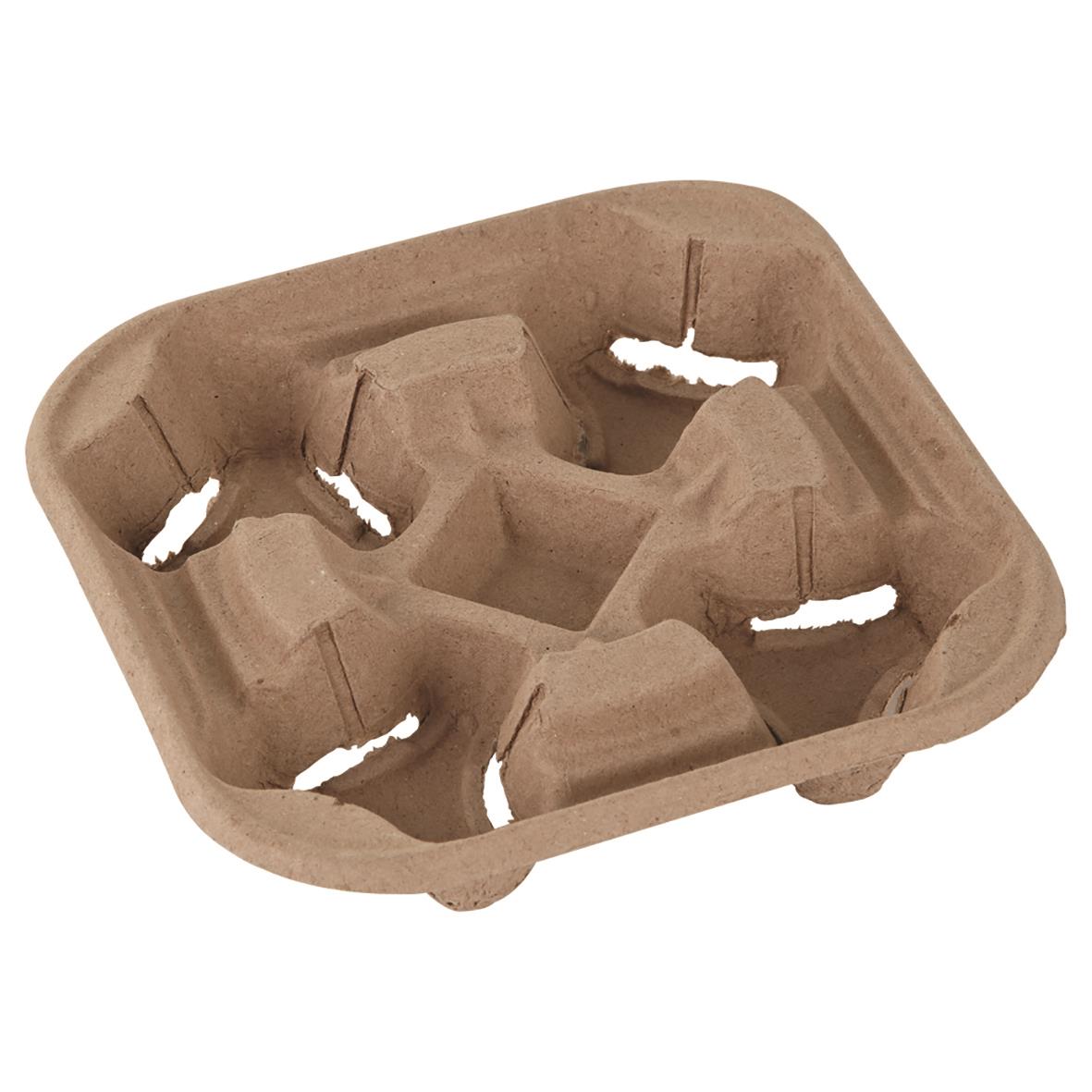 Kopphållare för 4 bägare i oblekt material, mått 215x215x42mm