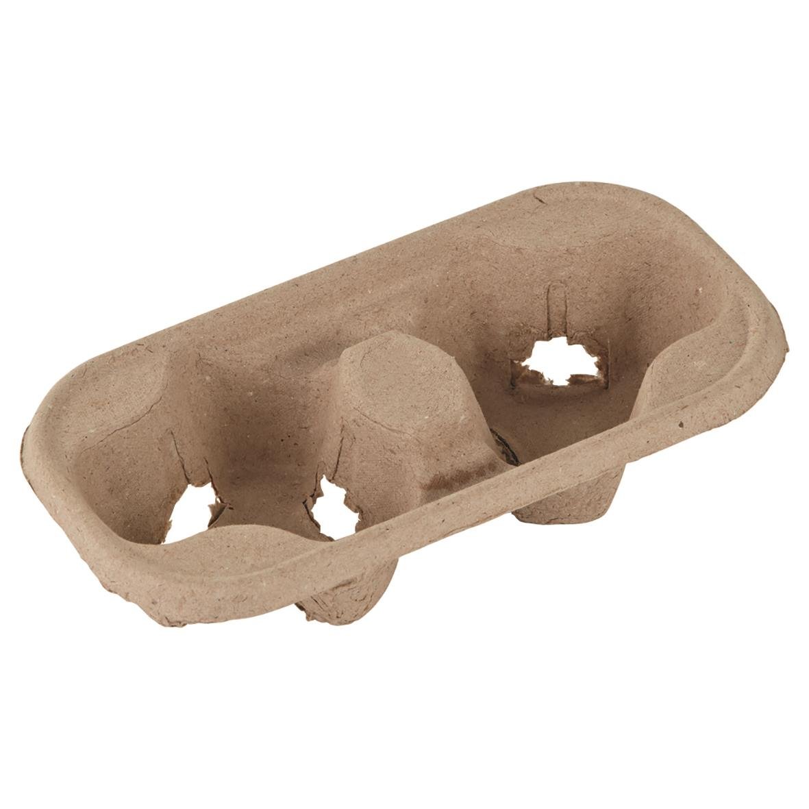 Kopphållare för 2 bägare i oblekt kartong, mått 215x108x42mm