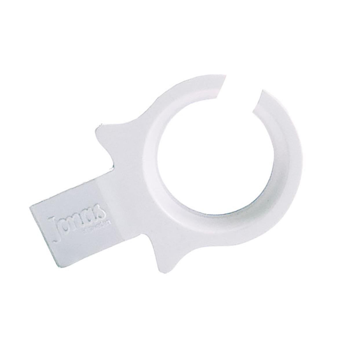 Vit vinglashållare för tallrik, cirkulär med klämfunktion