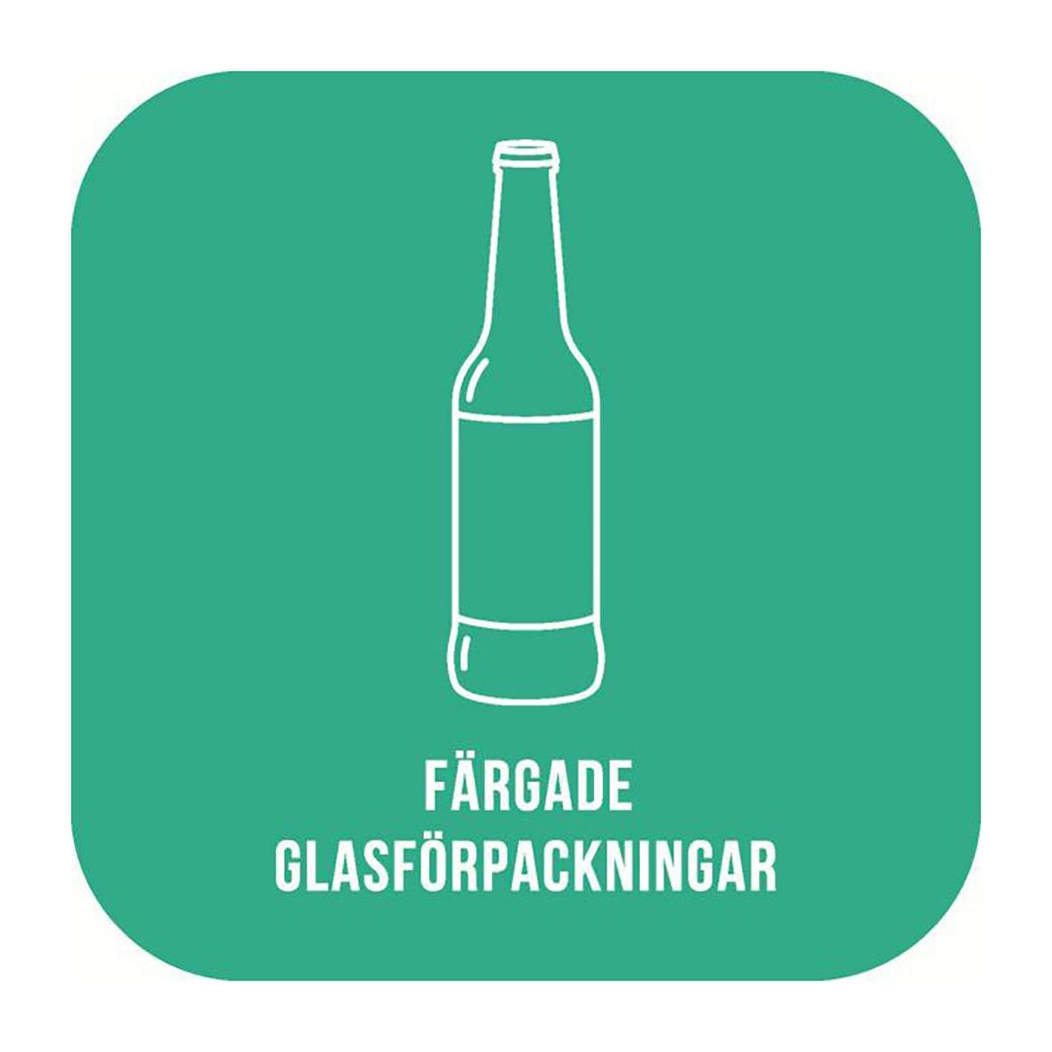 Dekal för gröna glasförpackningar 210x210mm