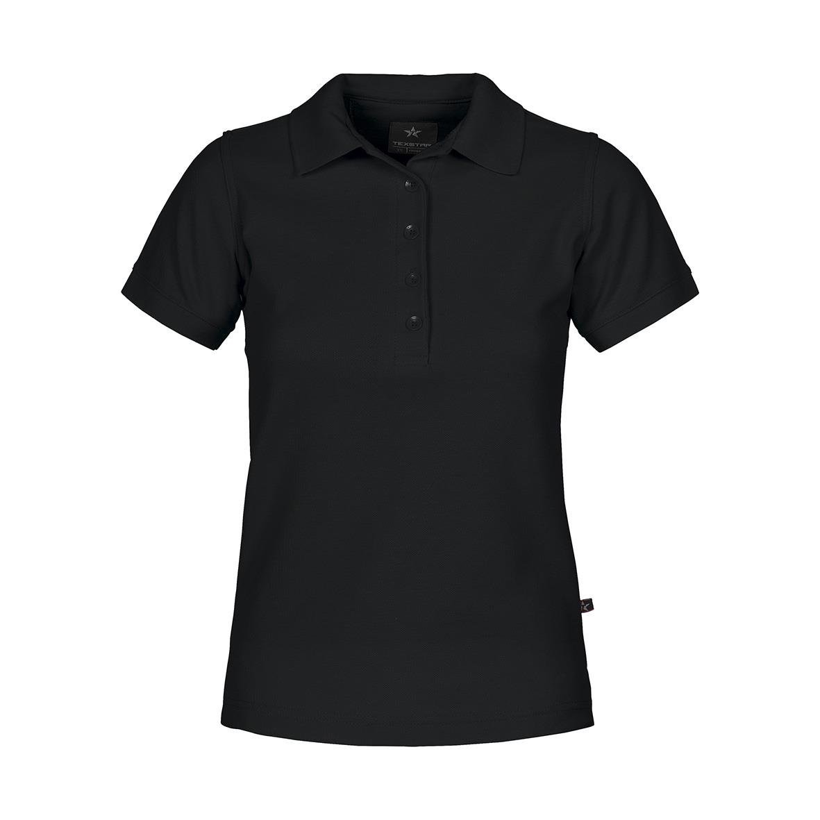 Svart dampikétröja Texstar PSW4 med kort ärm och knappar