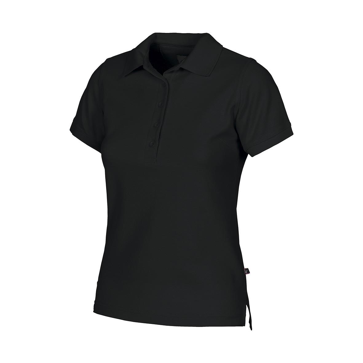 Svart pikétröja Texstar PSW4 Dam med kort ärm och dragkedja i sidan