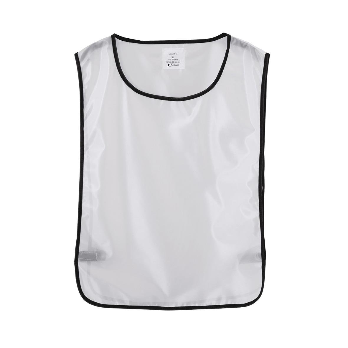 Vit varselväst Reflectil 513 i one size med svart kant
