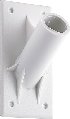 Vitt flaggfäste för entréflagga med tejp, väggmonterad