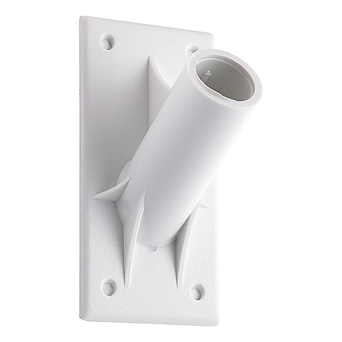 Vitt flaggfäste för entréflagga med tejp, väggmonterad