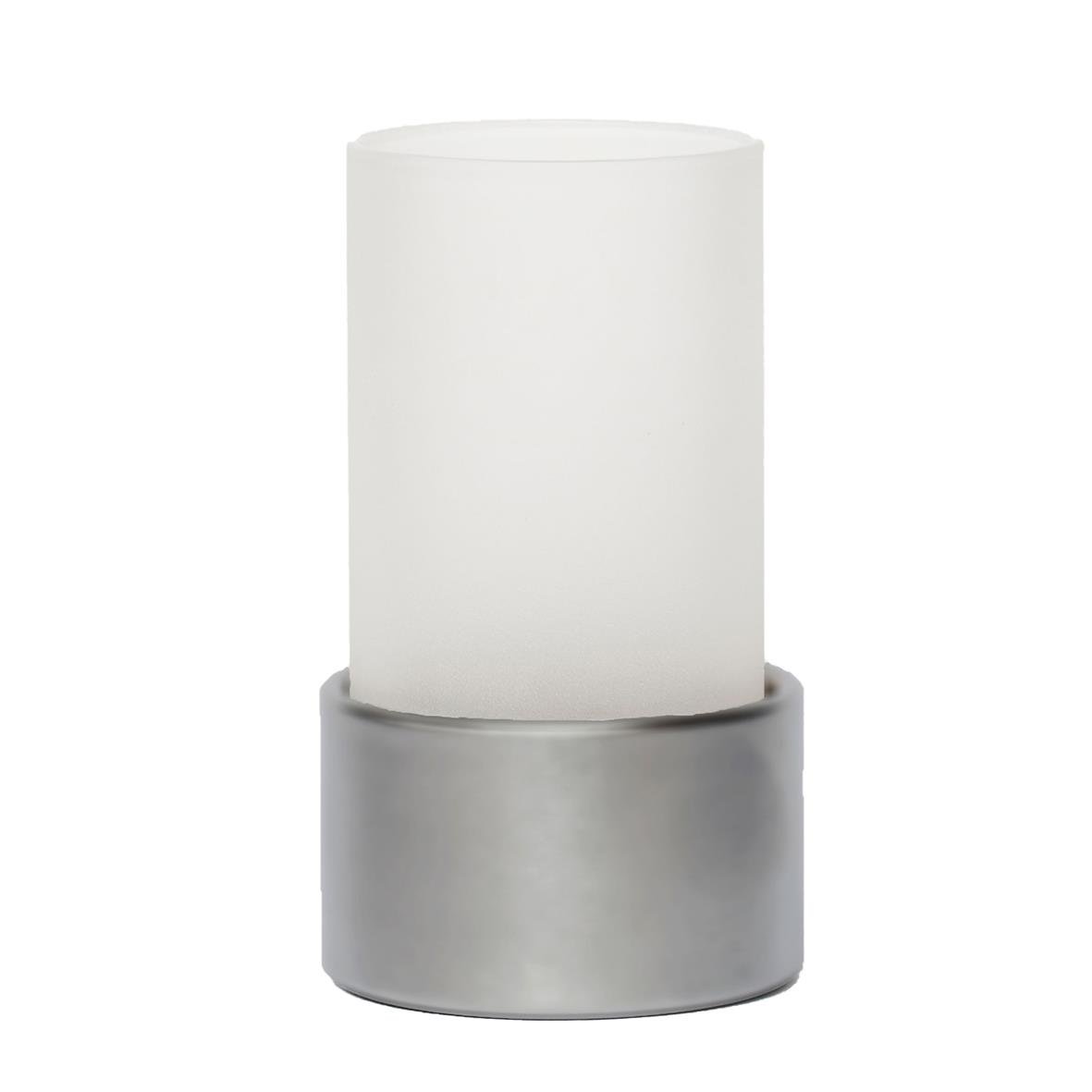 Underdel till oljelampa i stål och grå färg