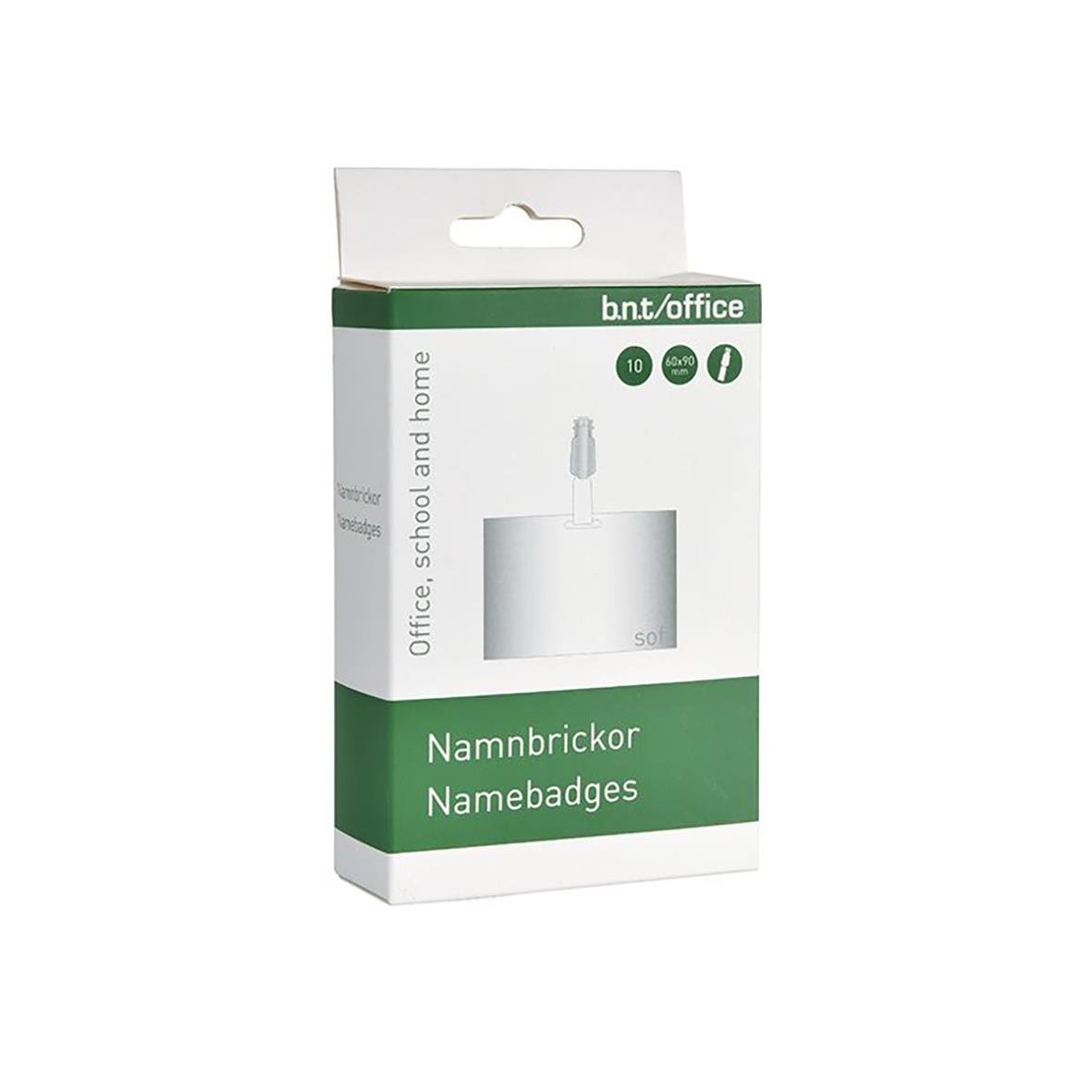 Namnskylt Clips liggande 90x60mm i vit för kontor och hem