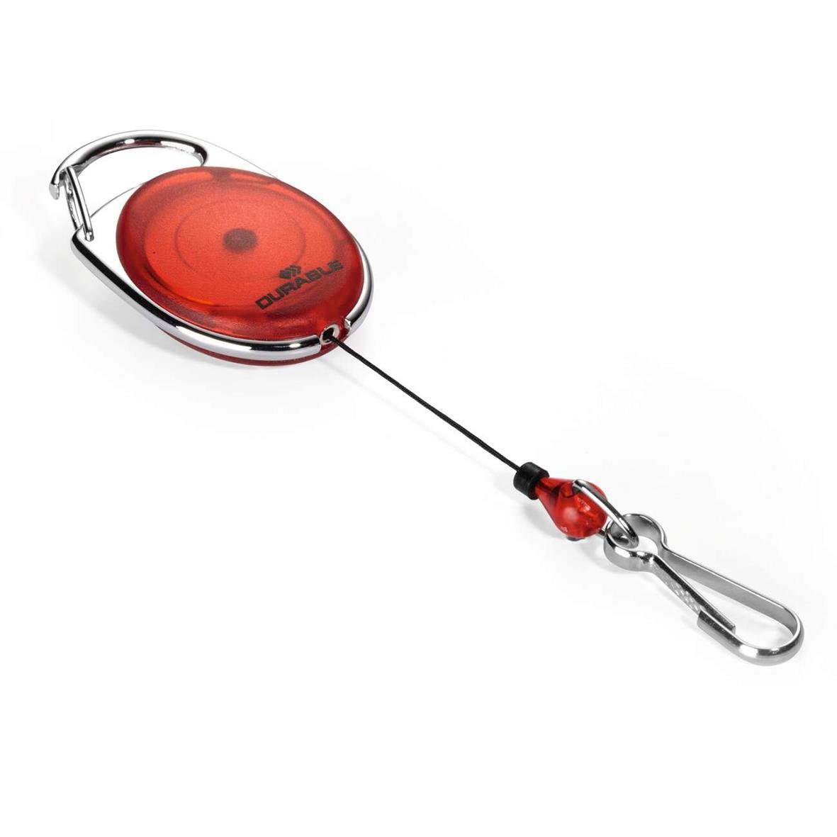 Jojo Durable Style 8327 transparent röd fiskeklämmare med snöre och krok