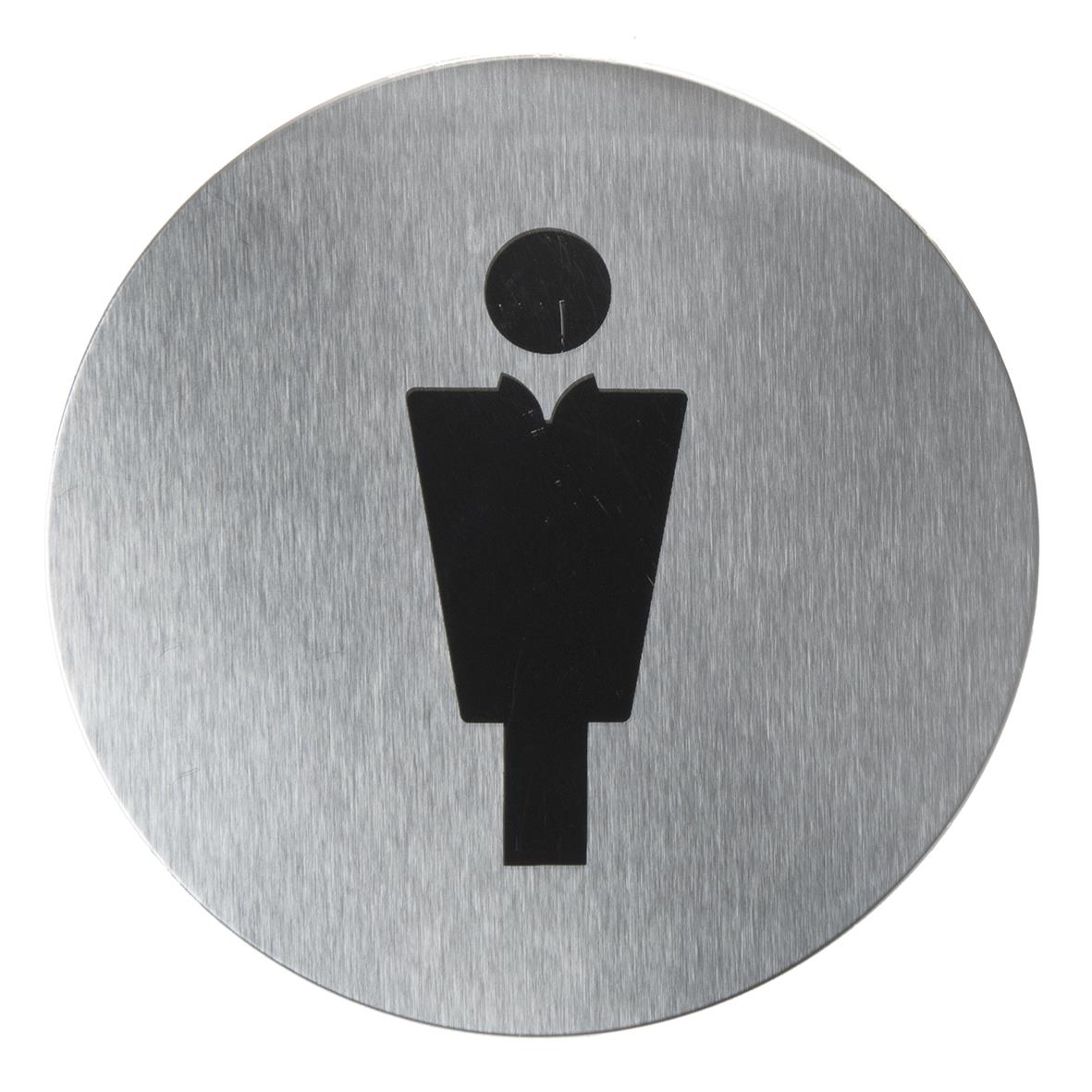 Rostfri dörrskylt med symbol för man i kostym och slips, 10x10cm