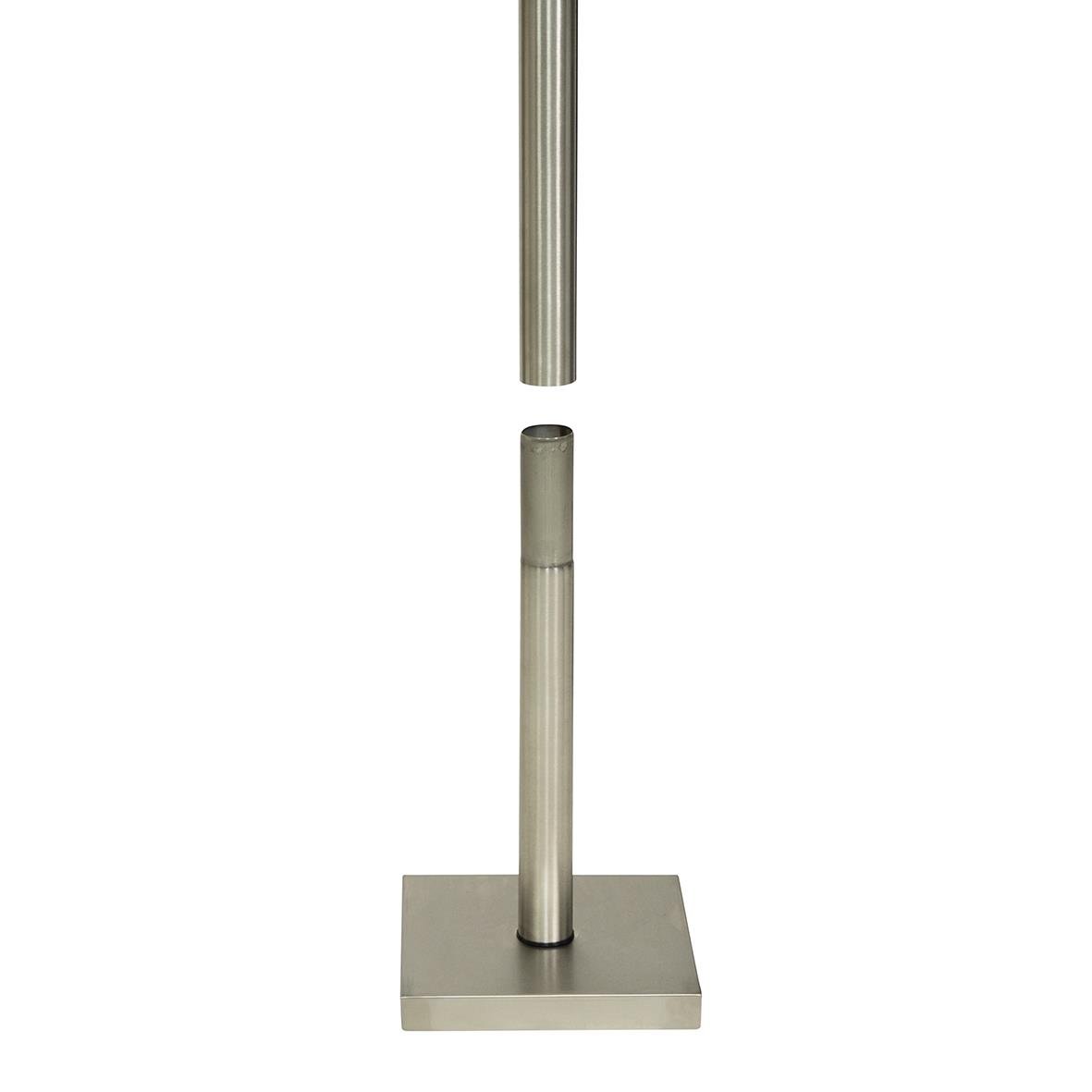 Stolpe med fot till informationsställ LED i rostfritt stål, 125 cm hög