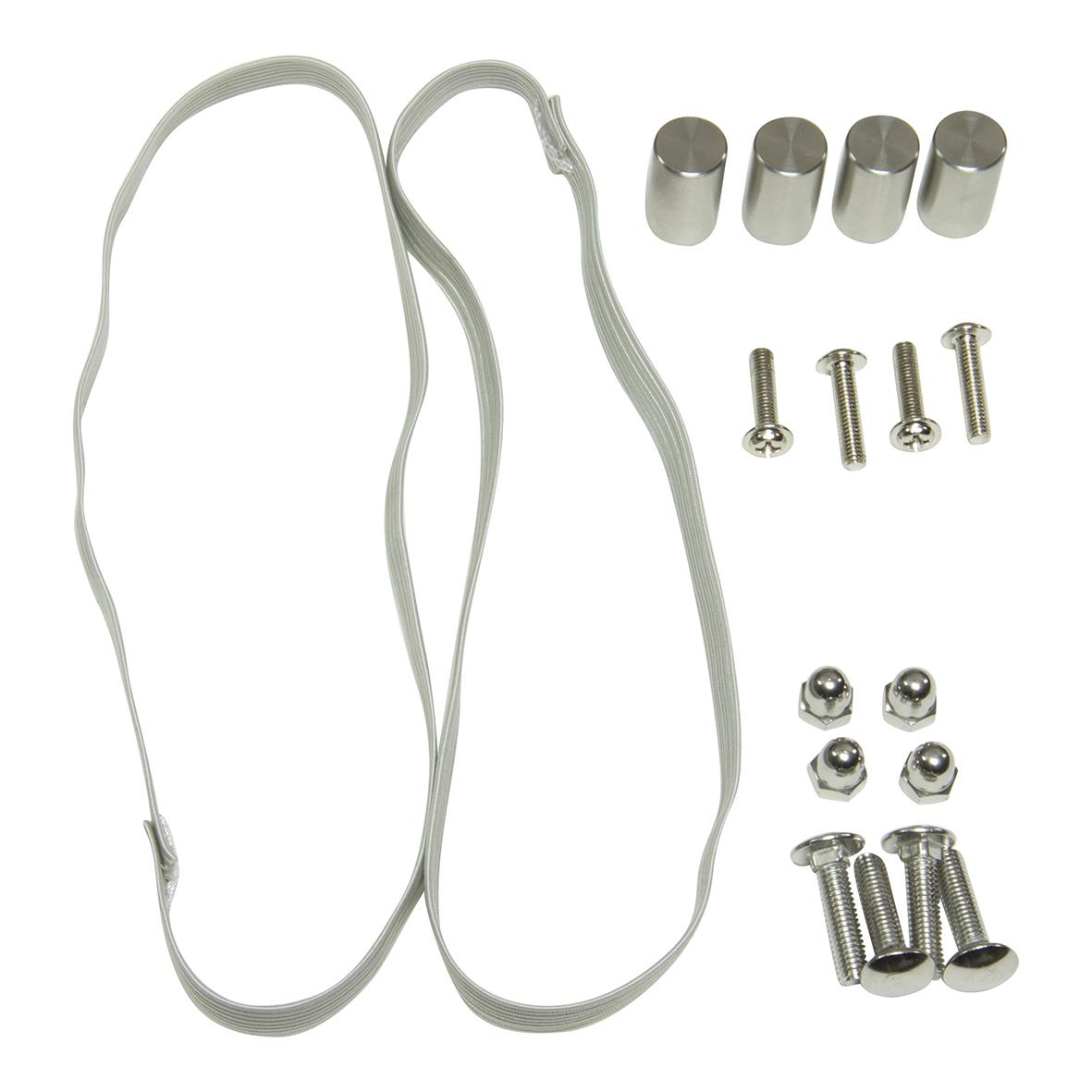 Menyställ med teak och rostfritt stål, inklusive fästdelar och skruvar