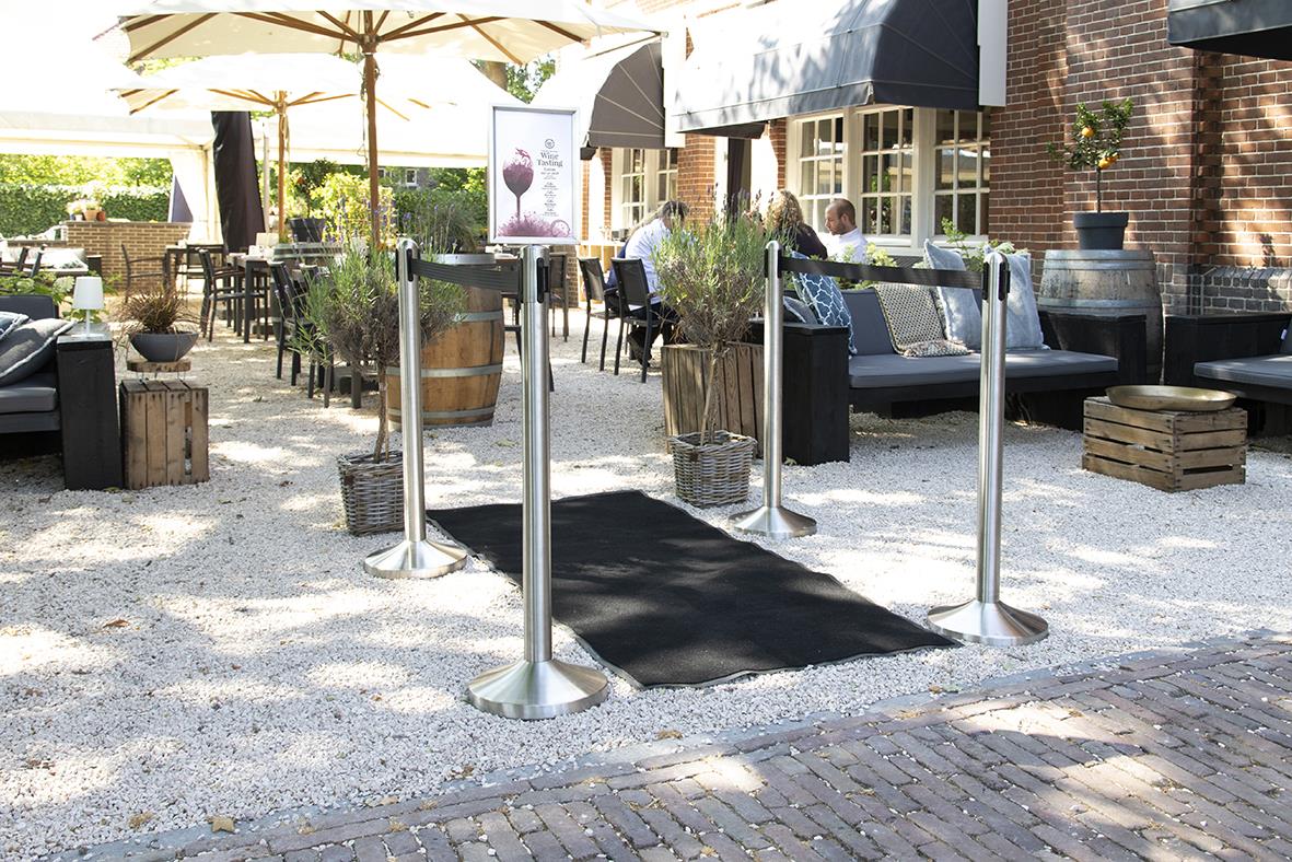 Avspärrningsrep Securit Ink Stolpe Indragbar Nylonrem Svart 210cm