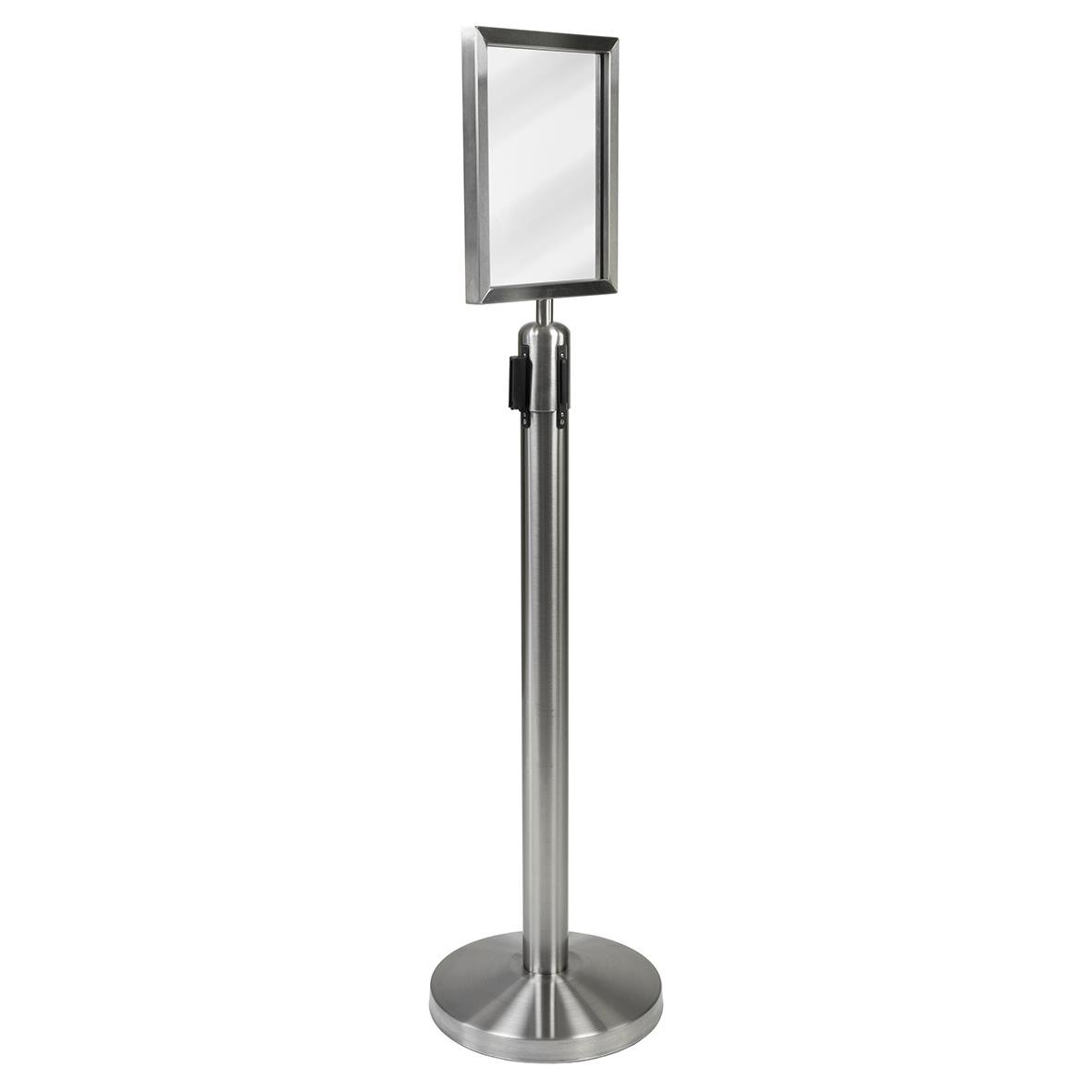 Avspärrningssystem i rostfritt stål med toppskylt för A4-format