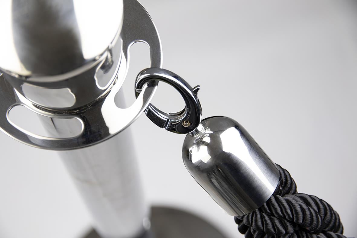 Avspärrningsstolpe Securit Budget i rostfritt stål, 100 cm hög, med kedja