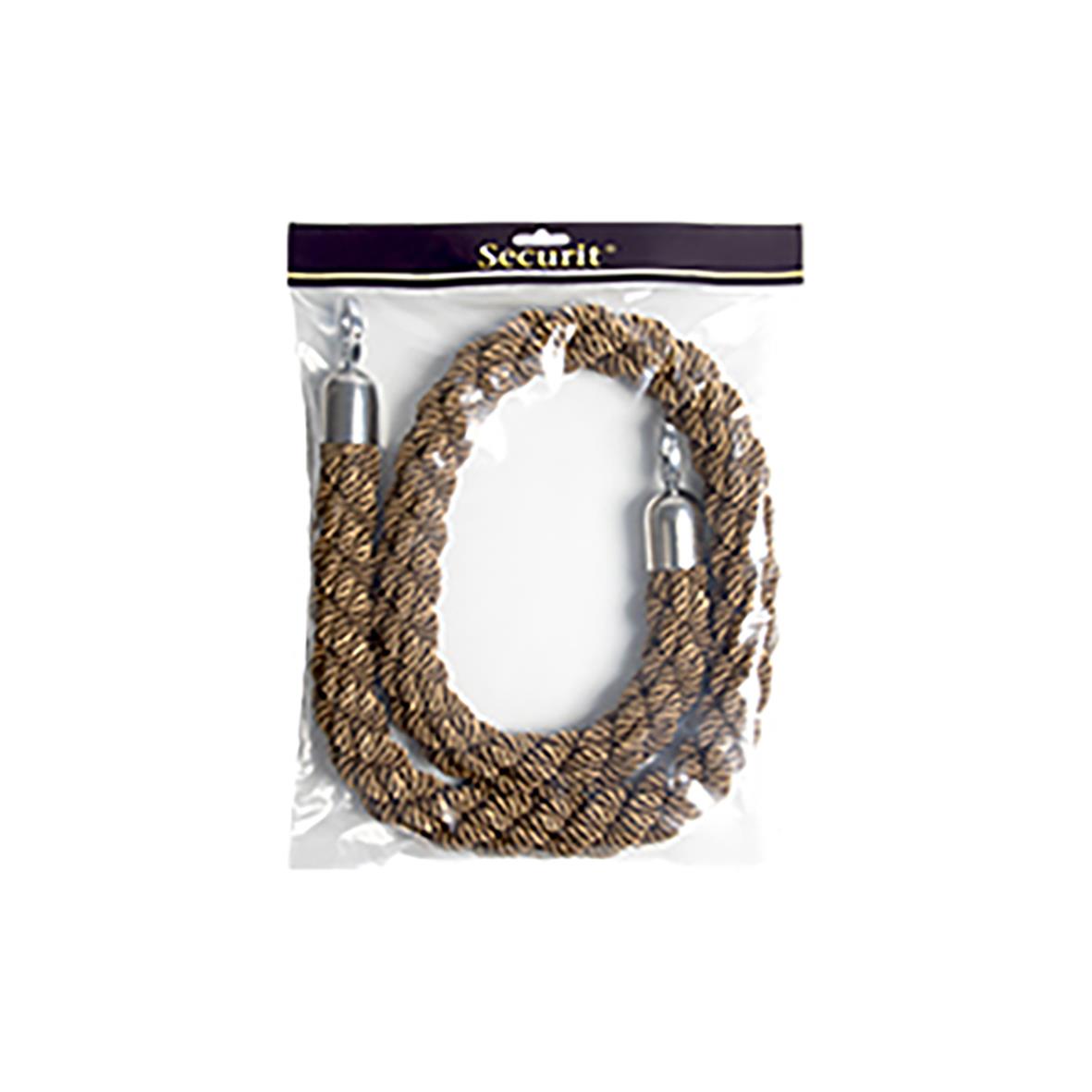 Avspärrningsrep Securit flätat i brons/rostfritt, 150 cm