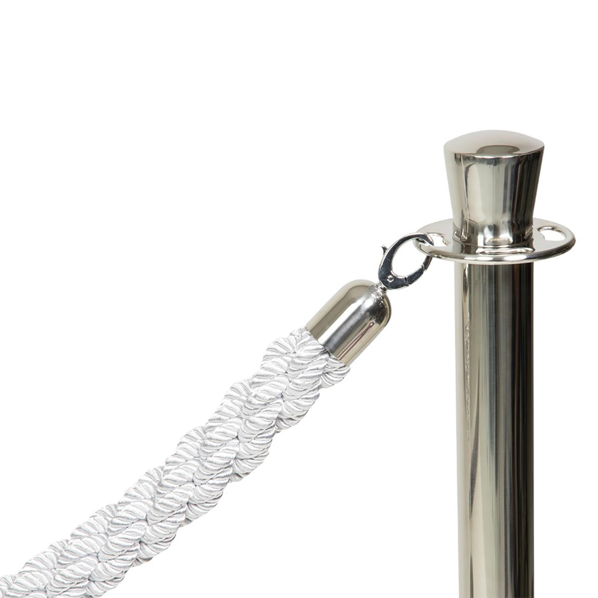 Avspärrningsrep Securit flätat vitt/rostfritt 150cm