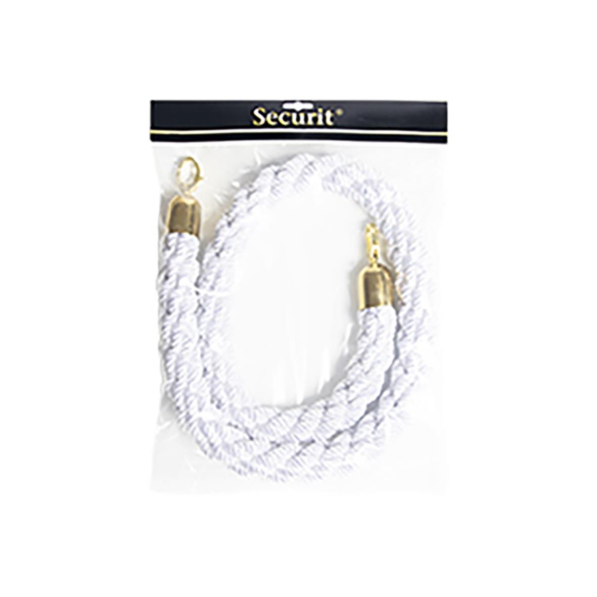 Avspärrningsrep Securit Flätat Vit/Guld 150cm
