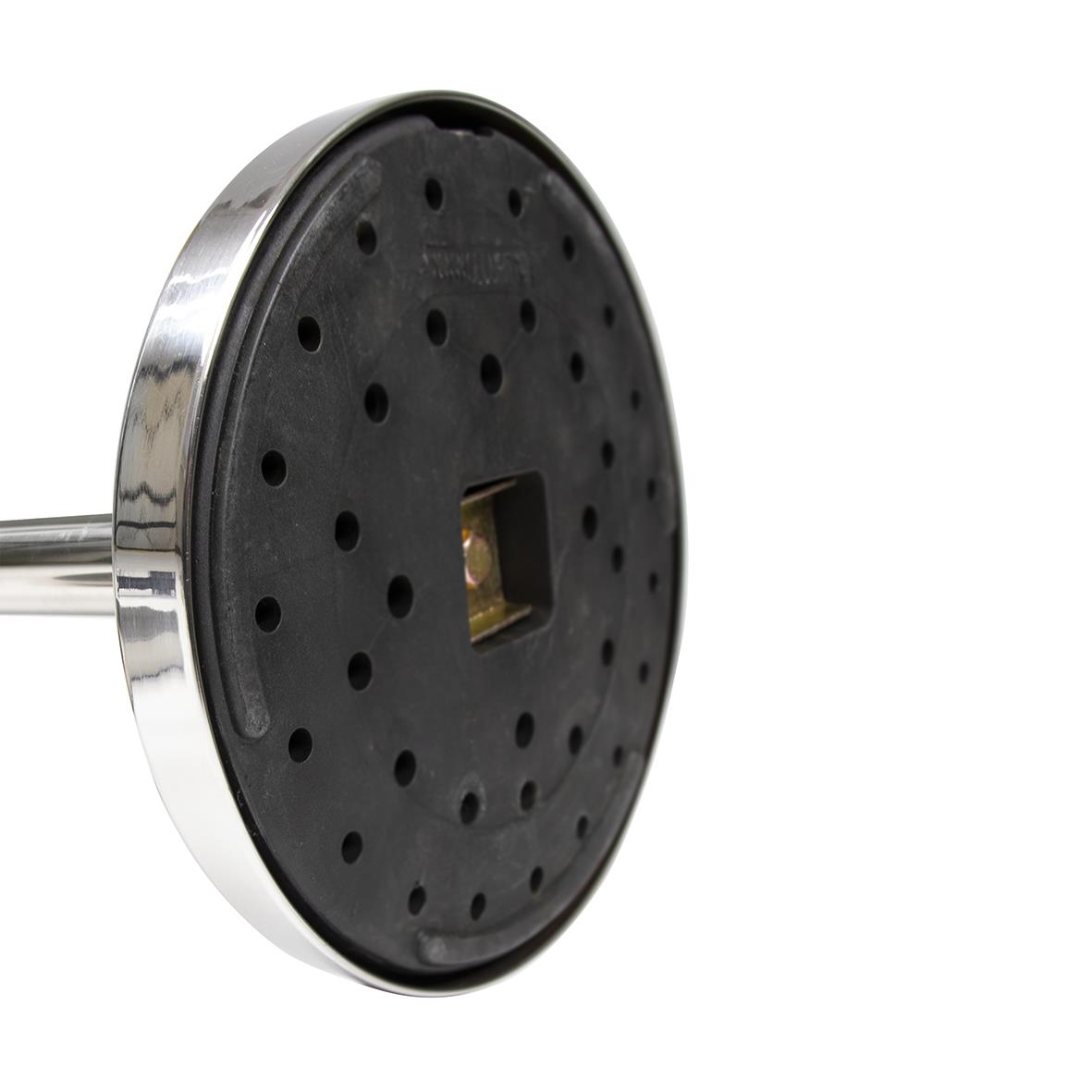 Avspärrningsstolpe Securit 4-väg rostfri med svart gummiöverdel och rostfri metallstång