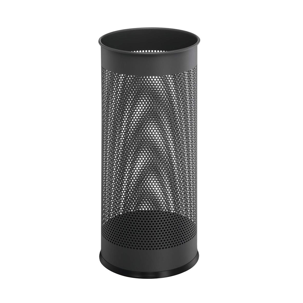 Mörkgrått paraplyställ i metall med perforerad design, Ø260x620mm