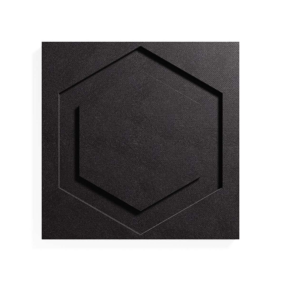 Ljudabsorberande svart Lanab Edge 2-pack med hexagonalt mönster
