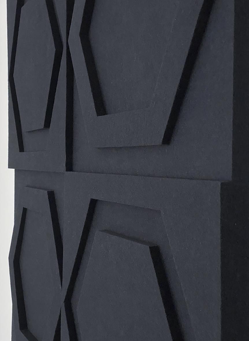 Svarta ljudabsorberande Lanab Edge 2-pack väggpaneler med geometriskt mönster