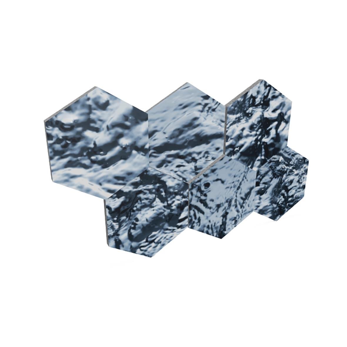 Sex ljudabsorberande Honey 6-pack i aqua färg med is- och vattenmönster