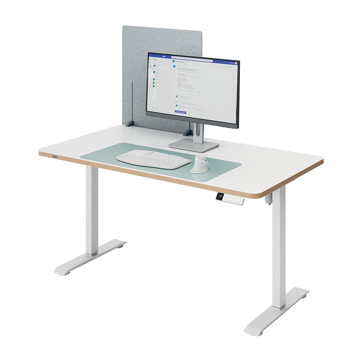 Bordsskärm Leitz höjdjusterbar 70x60cm med skärmavskärm och tillbehör på skrivbord