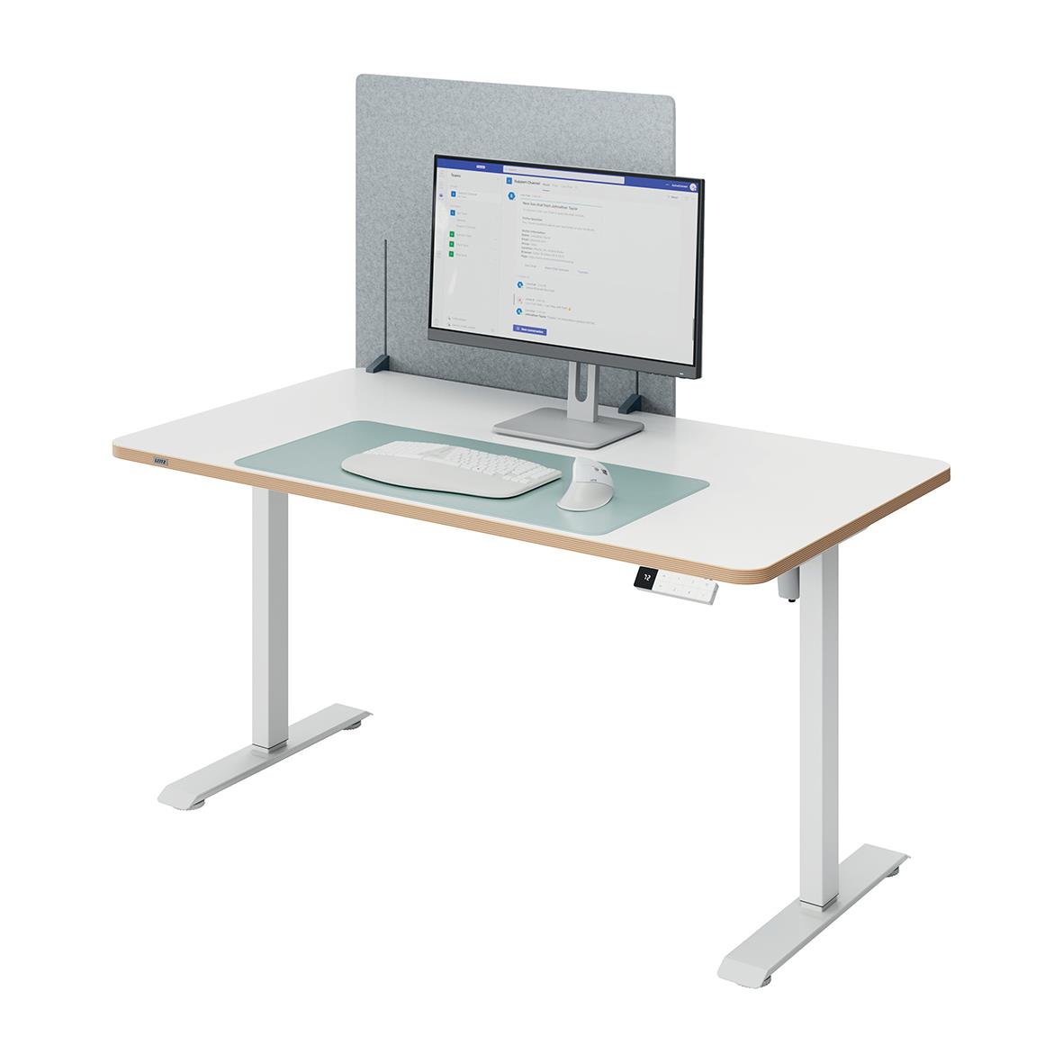 Bordsskärm Leitz höjdjusterbar 70x80cm med skärm och tillbehör på skrivbord