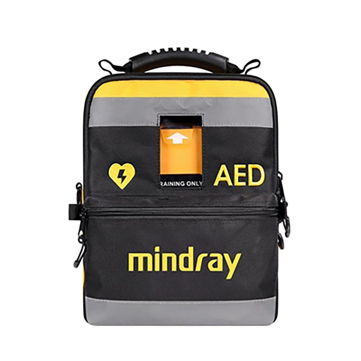 Väska för hjärtstartare Mindray med AED-märkning och bärhandtag