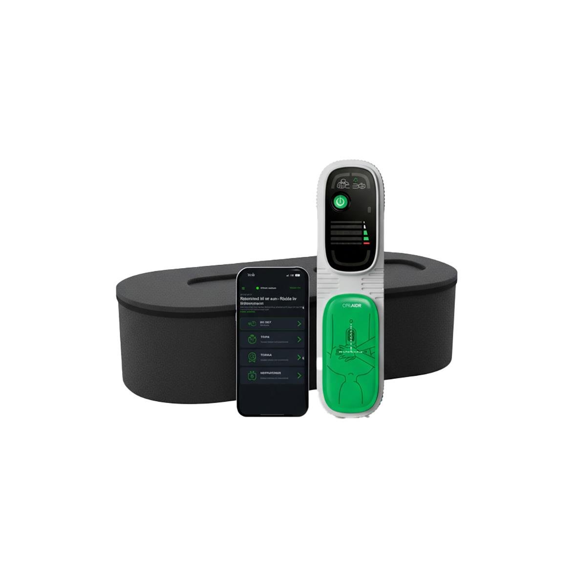 Hjärtstartare CPRAIDR och digital HLR-assistent med skärm och mobilapp