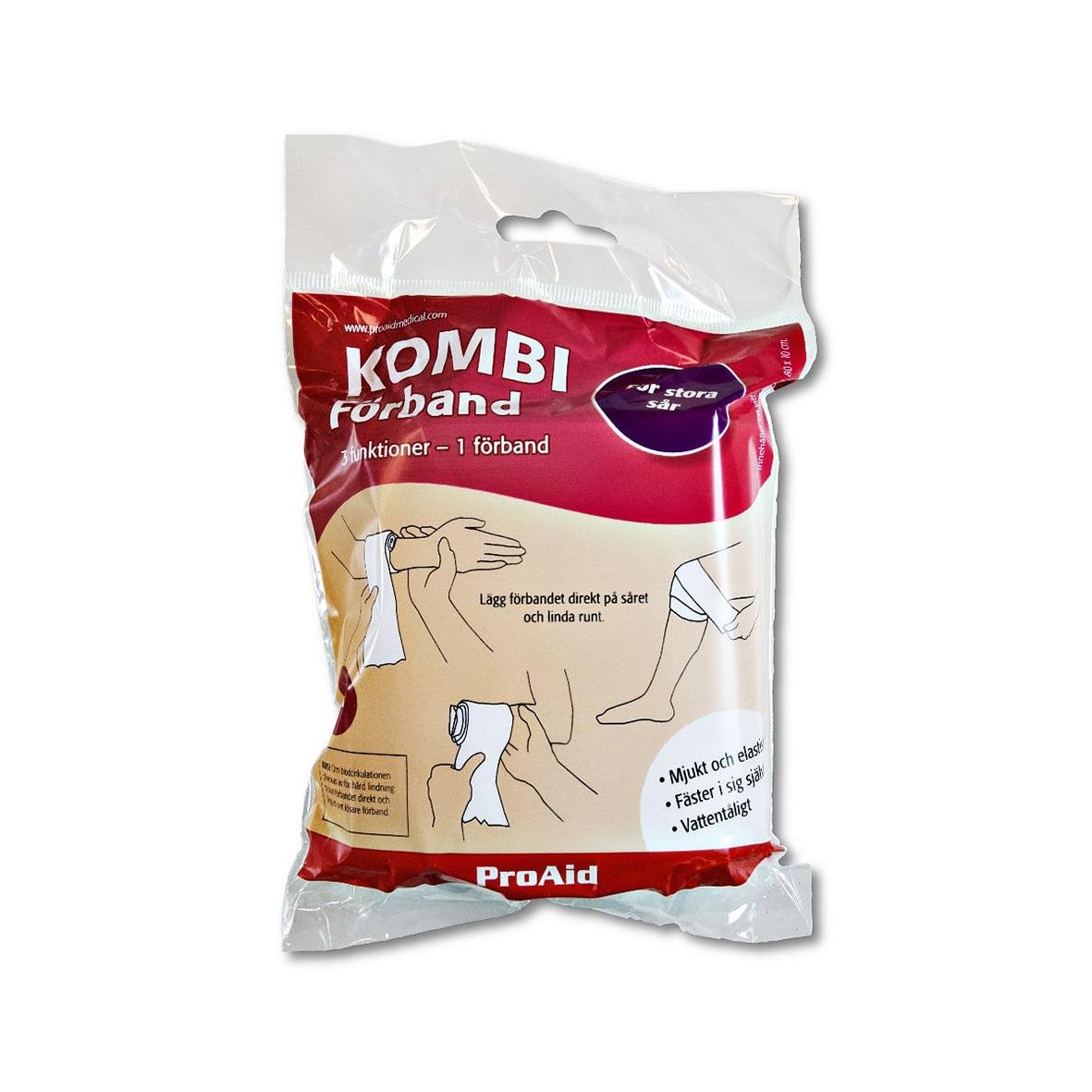 Förband för sår, lätt att använda, appliceras direkt på såret och lindas runt