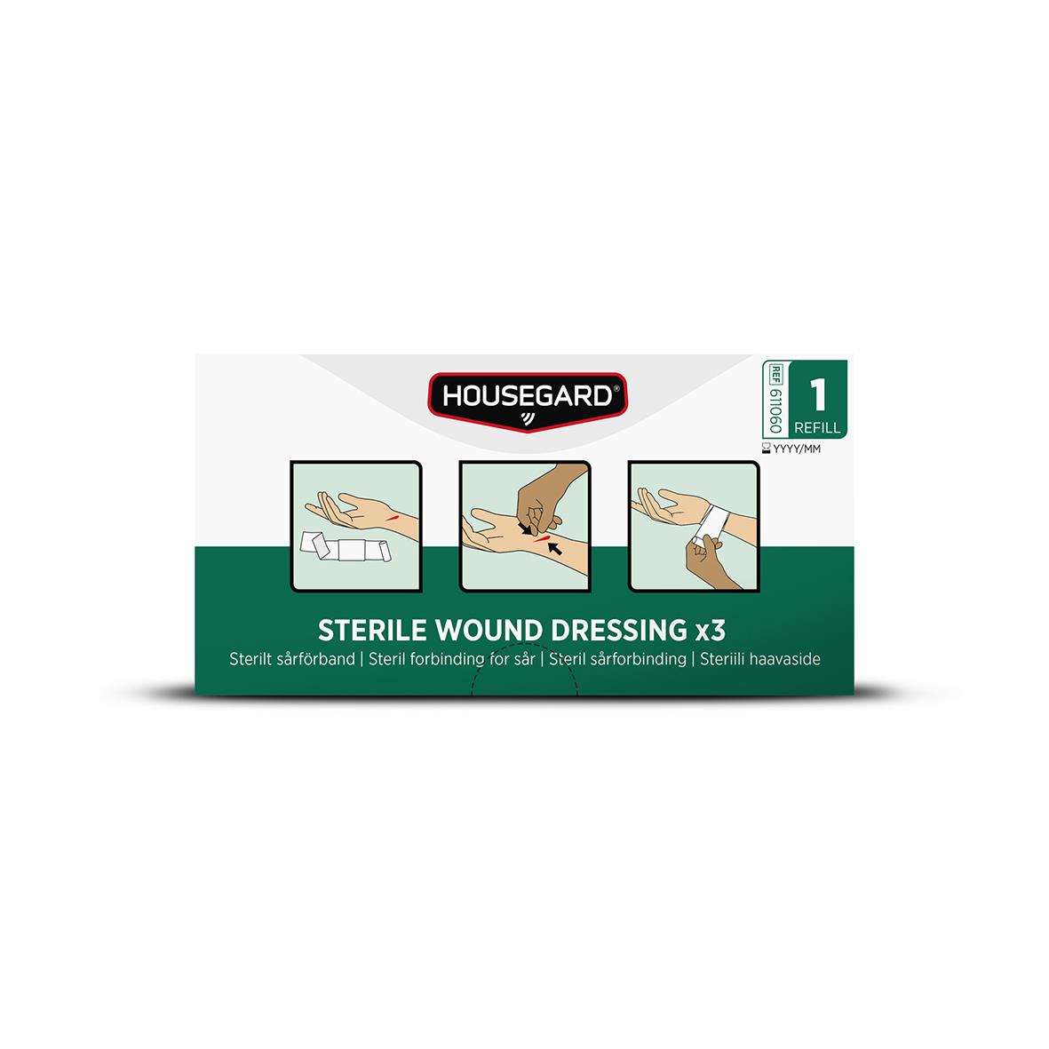 Sårförband Housegard Sterilt Smal, tre sterila sårförband för sårvård